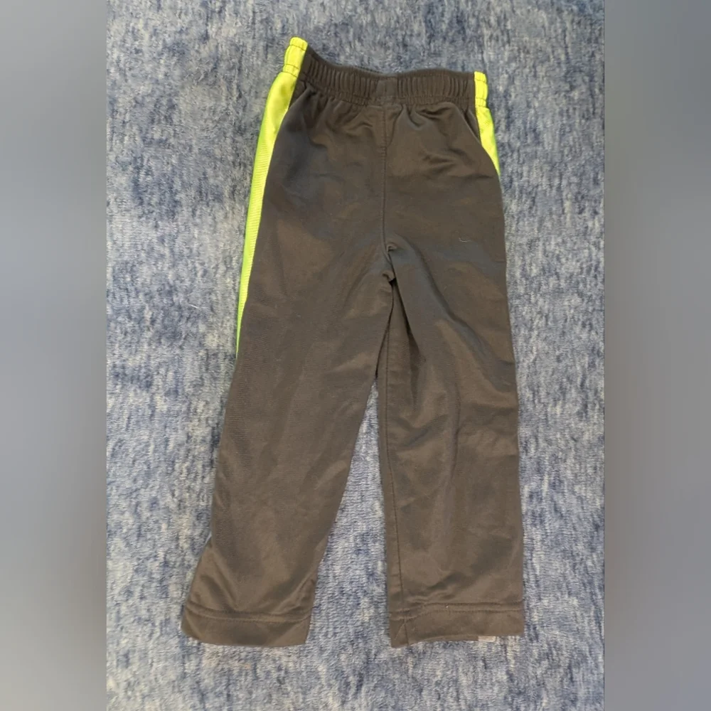 Nike 2T Kids Gray and Neon Yellow Track Pants